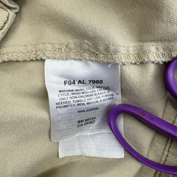 Columbia Jacket Womens Medium Tan Khaki Twill Trucker Button Up Boho Casual - Picture 6 of 6